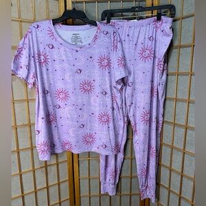 Lavender Pajama Set with Celestial Print